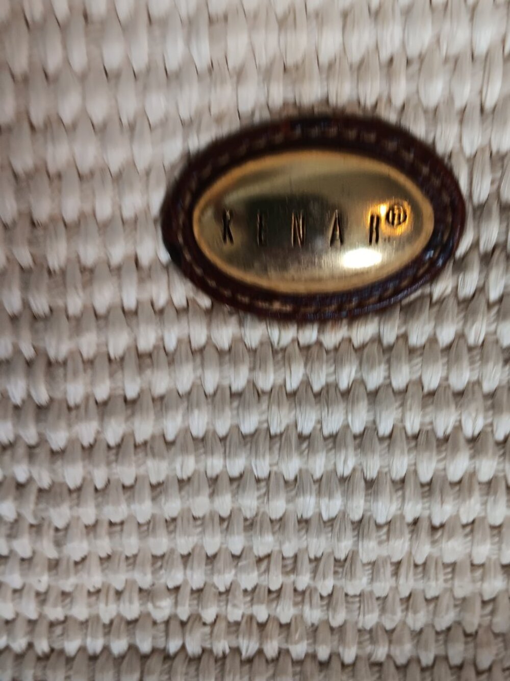 Vintage Cream Woven Hobo Bag Dark Brown Ostrich Leather Accent Shoulder/Hobo Bag - Picture 7 of 9
